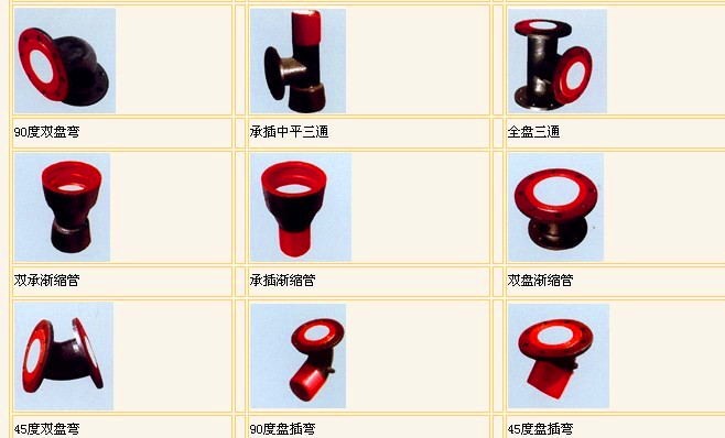 球墨鑄鐵管管件部分產(chǎn)品展示